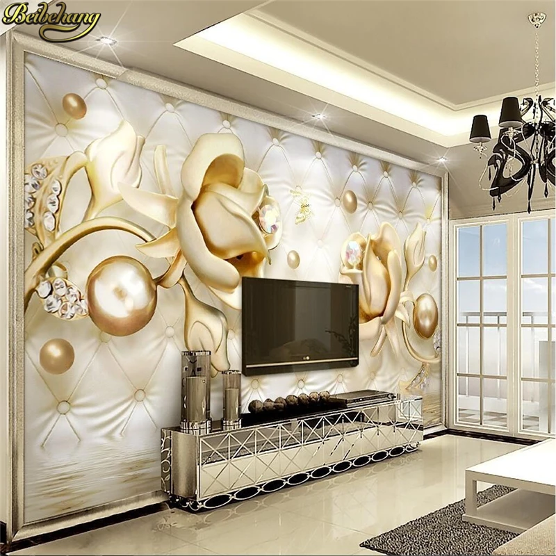 beibehang 3d luxury gold roses soft bag ball jewelry TV background wall custom photo wallpaper large mural wall stickers
beibehang 3d luxury gold roses soft bag ball jewelry TV background wall custom photo wallpaper large mural wall stickers