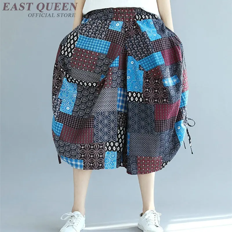 Chinese traditional bottoms elastic waist floral print loose bud style harem pants casual middle aged women's trousers DD1268
Chinese traditional bottoms elastic waist floral print loose bud style harem pants casual middle aged women's trousers DD1268