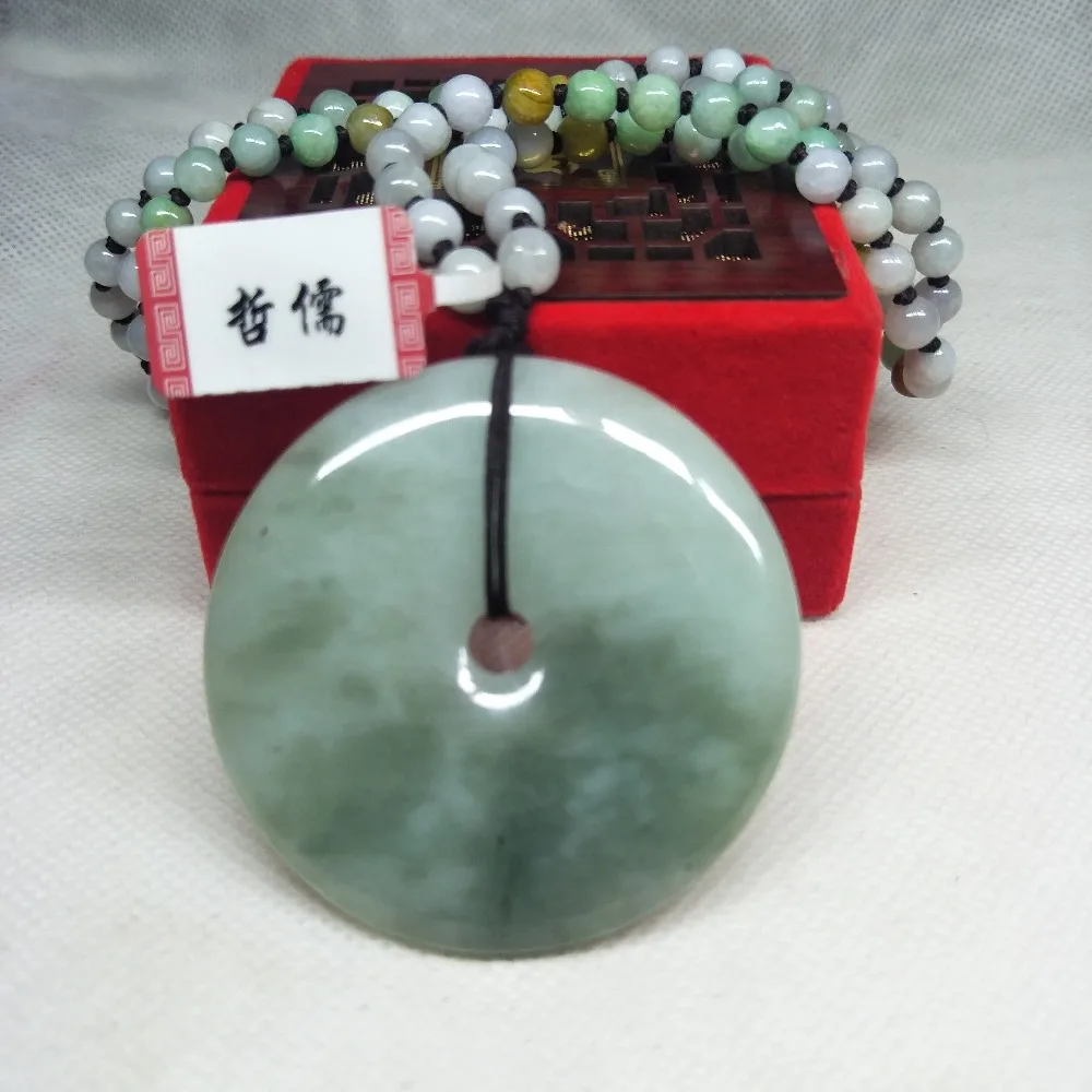 Zheru Jewelry Pure Natural Jadeite Green Two-tone Big Donut Pendant Three-color Jadeite Bead NecklaceClass A National Certifi
Zheru Jewelry Pure Natural Jadeite Green Two-tone Big Donut Pendant Three-color Jadeite Bead NecklaceClass A National Certifi