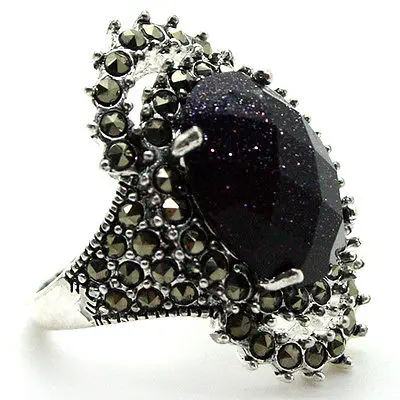 17*29mm NEW JEWELRY BLUE SANDJADE MARCASITE 925 STERLING SILVER RING SIZE 7/8/9/10
17*29mm NEW JEWELRY BLUE SANDJADE MARCASITE 925 STERLING SILVER RING SIZE 7/8/9/10