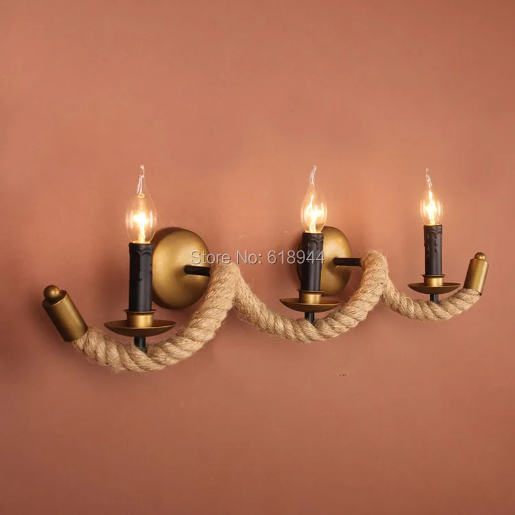 American Style Vintage Hemp Rope Wall Lamp Designer Creative Dining Room Wall Light Fixture
American Style Vintage Hemp Rope Wall Lamp Designer Creative Dining Room Wall Light Fixture