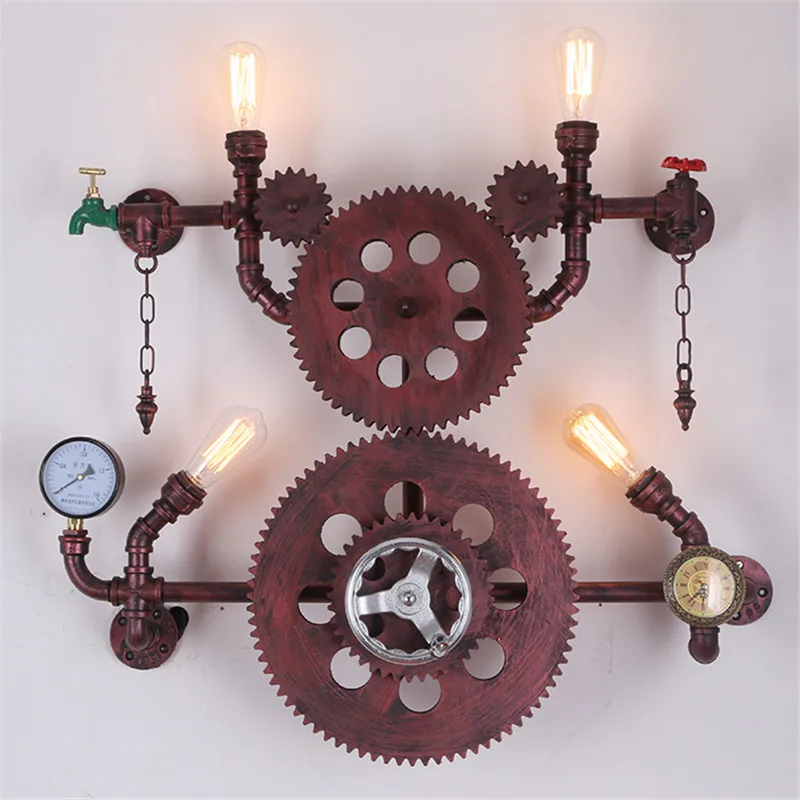 Wall Sconce European modern creative vintage Lighting Fixture personality cafe restaurant aisle iron water pipe gear wall lamp
Wall Sconce European modern creative vintage Lighting Fixture personality cafe restaurant aisle iron water pipe gear wall lamp