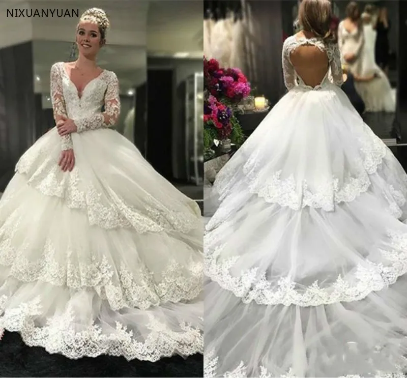 Amazing Lace Layers Wedding Dresses 2022 Long Sleeves Open Back Tulle Court Train Bridal Gowns Custom Made Wedding Dresses
Amazing Lace Layers Wedding Dresses 2022 Long Sleeves Open Back Tulle Court Train Bridal Gowns Custom Made Wedding Dresses