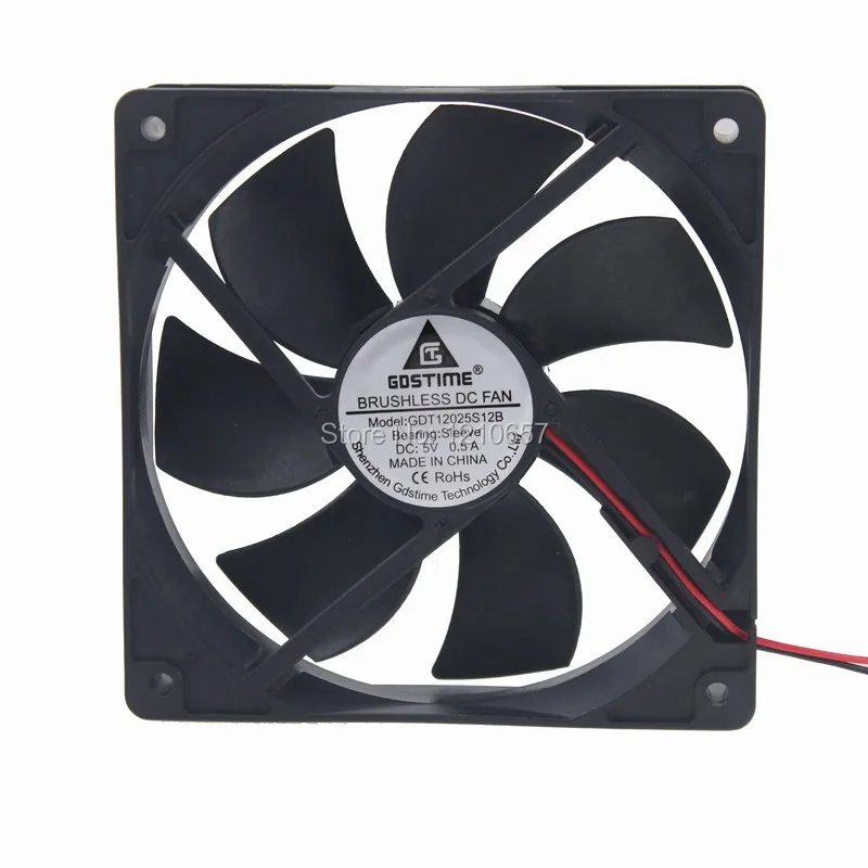 5 PCS lot Gdstime DC 5V 12cm 120mm x 25mm 2Pin 0.5A 12025S PC Computer Case Cooler Cooling Fan
5 PCS lot Gdstime DC 5V 12cm 120mm x 25mm 2Pin 0.5A 12025S PC Computer Case Cooler Cooling Fan