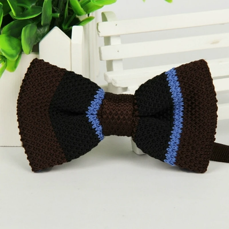 Men's Dark Brown Bowtie Double Layer Classical Sky Blue Striped Knit Knitted Pre Tied Bow Tie For Groom Wedding Party ZZBW217
Men's Dark Brown Bowtie Double Layer Classical Sky Blue Striped Knit Knitted Pre Tied Bow Tie For Groom Wedding Party ZZBW217