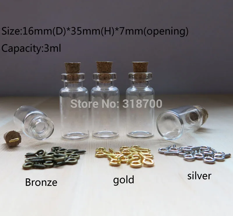 100 X 3ml Small Glass Bottle with Eye Hook,Mini Corked Bottle,0.5ml,0.6ml,1.5ml,2ml,2.5ml3ml is available
100 X 3ml Small Glass Bottle with Eye Hook,Mini Corked Bottle,0.5ml,0.6ml,1.5ml,2ml,2.5ml3ml is available