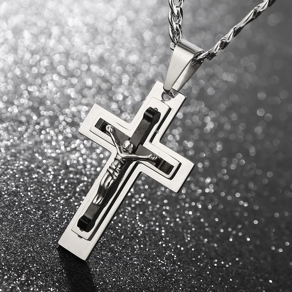 Top Quality New style Large Cross Christ Jesus Pendant Necklace for Men Gold tone Chains necklace For DIY Jewelry Making
Top Quality New style Large Cross Christ Jesus Pendant Necklace for Men Gold tone Chains necklace For DIY Jewelry Making