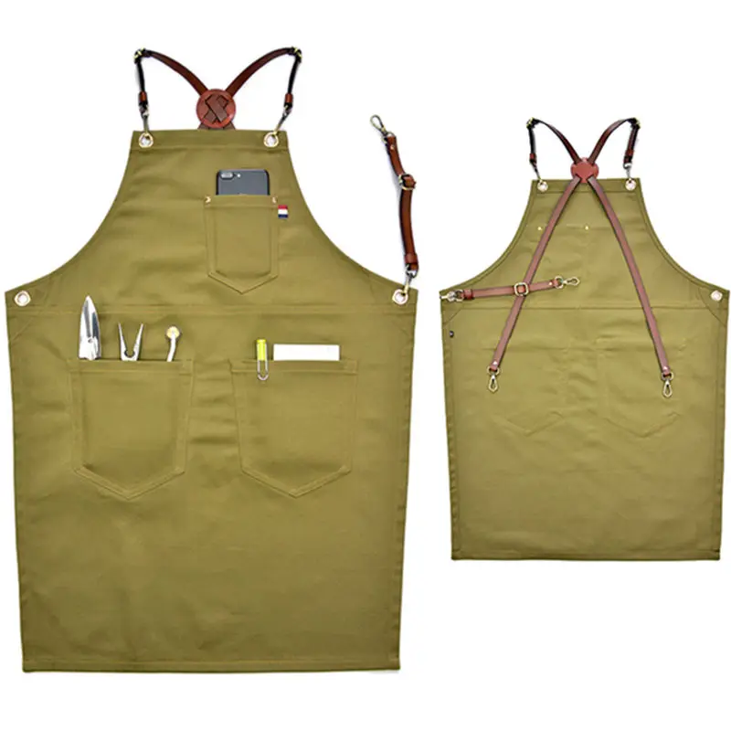 Cotton Apron Cowhide Leather Strap Waitstaff Barista Bartender Pastry Uniform Florist Hairdresser Barber Artist Workwear K76
Cotton Apron Cowhide Leather Strap Waitstaff Barista Bartender Pastry Uniform Florist Hairdresser Barber Artist Workwear K76
