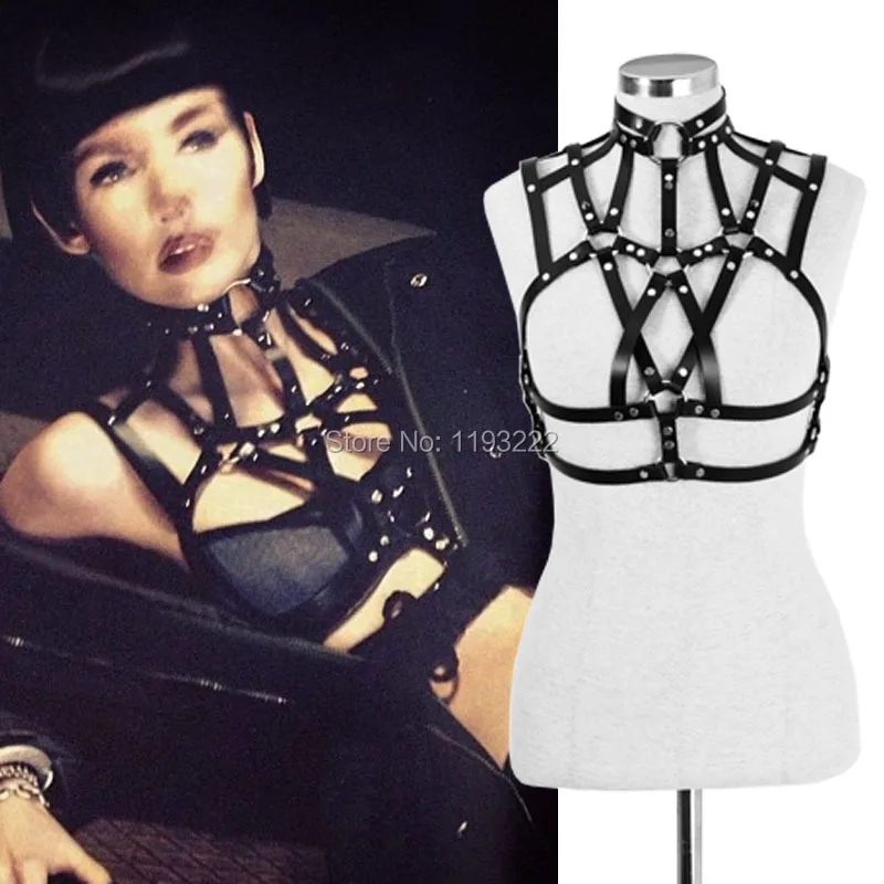 Cool Choker Real Leather Women Harness Punk Rivet Body Caged Belt Bra Top Frame Waist Belt Dancing Performance
Cool Choker Real Leather Women Harness Punk Rivet Body Caged Belt Bra Top Frame Waist Belt Dancing Performance