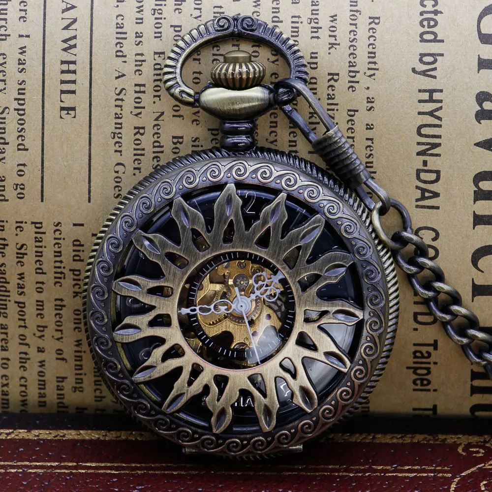 Fashion Vintage Sun Flower Hollow Mechanical Pocket Watch Men Antique Skeleton Fob Watch for Men Women PJX1307
Fashion Vintage Sun Flower Hollow Mechanical Pocket Watch Men Antique Skeleton Fob Watch for Men Women PJX1307
