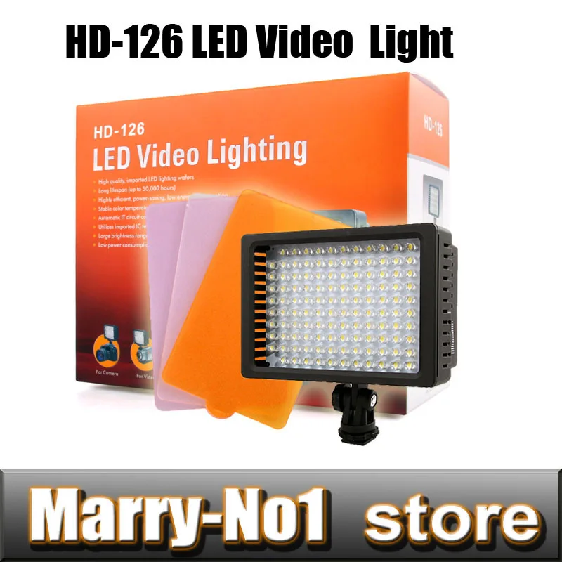 NEW HD-126 LED Video Lamp Light Camera Lighting for Canon Nikon Olympus Pentax DSLR Free shipping
NEW HD-126 LED Video Lamp Light Camera Lighting for Canon Nikon Olympus Pentax DSLR Free shipping