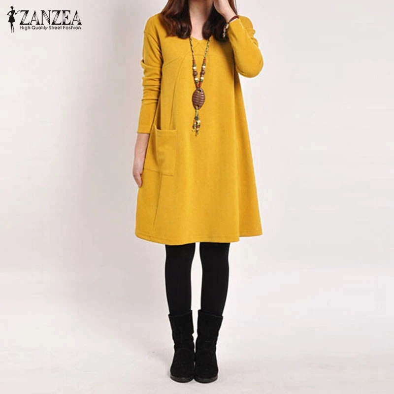 5 Color Vestidos 2023 Autumn Women Long Sleeve Pockets Dress Ladies Casual Loose Solid V Neck Dresses Hot Sale
5 Color Vestidos 2023 Autumn Women Long Sleeve Pockets Dress Ladies Casual Loose Solid V Neck Dresses Hot Sale