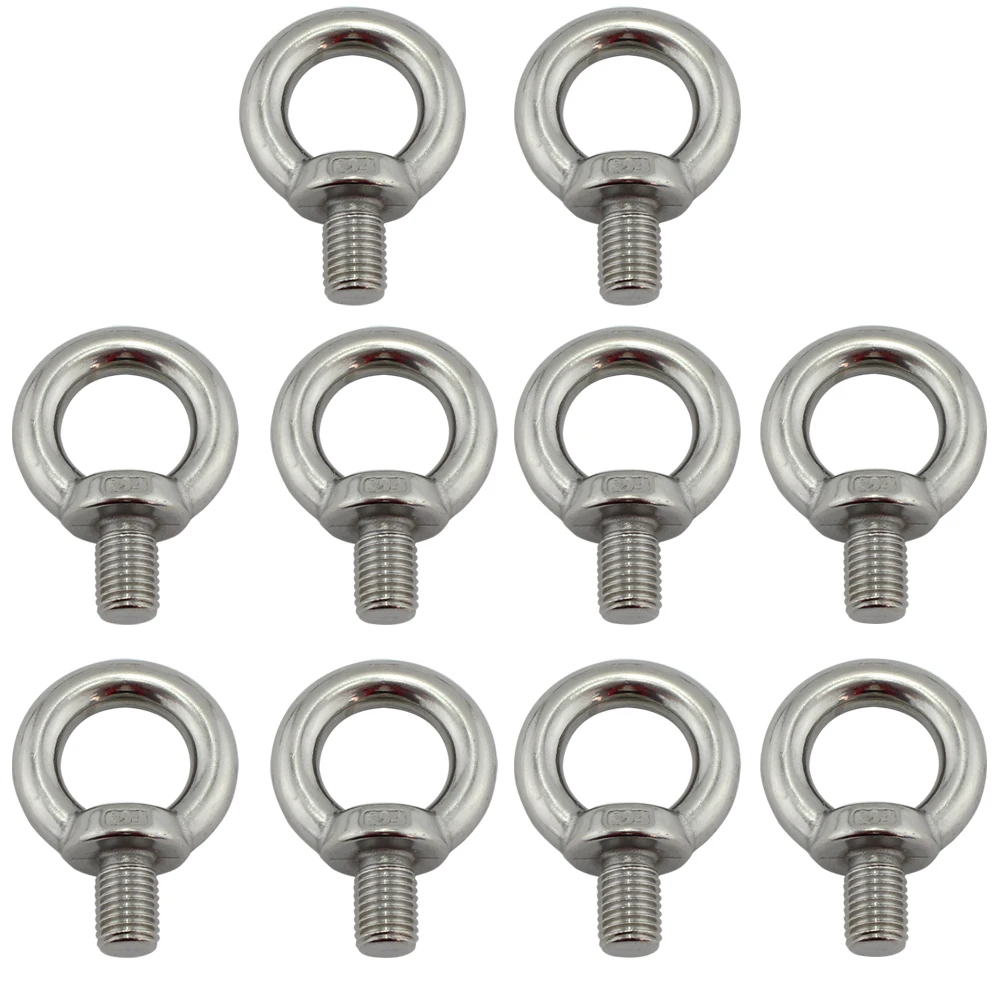 Stainless Marine Lifting DIN580 Eye Bolt Marine Lifting Eye Bolt Ring Screw Loop Hole for Cable Rope 10pcs M10
Stainless Marine Lifting DIN580 Eye Bolt Marine Lifting Eye Bolt Ring Screw Loop Hole for Cable Rope 10pcs M10