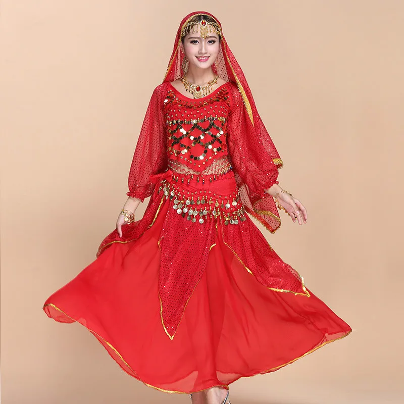 Belly Dance Professional Costume Performance Suit Women Indian Dancing Clothes Performance Sequin Long-sleeved Shirt Set H4532
Belly Dance Professional Costume Performance Suit Women Indian Dancing Clothes Performance Sequin Long-sleeved Shirt Set H4532