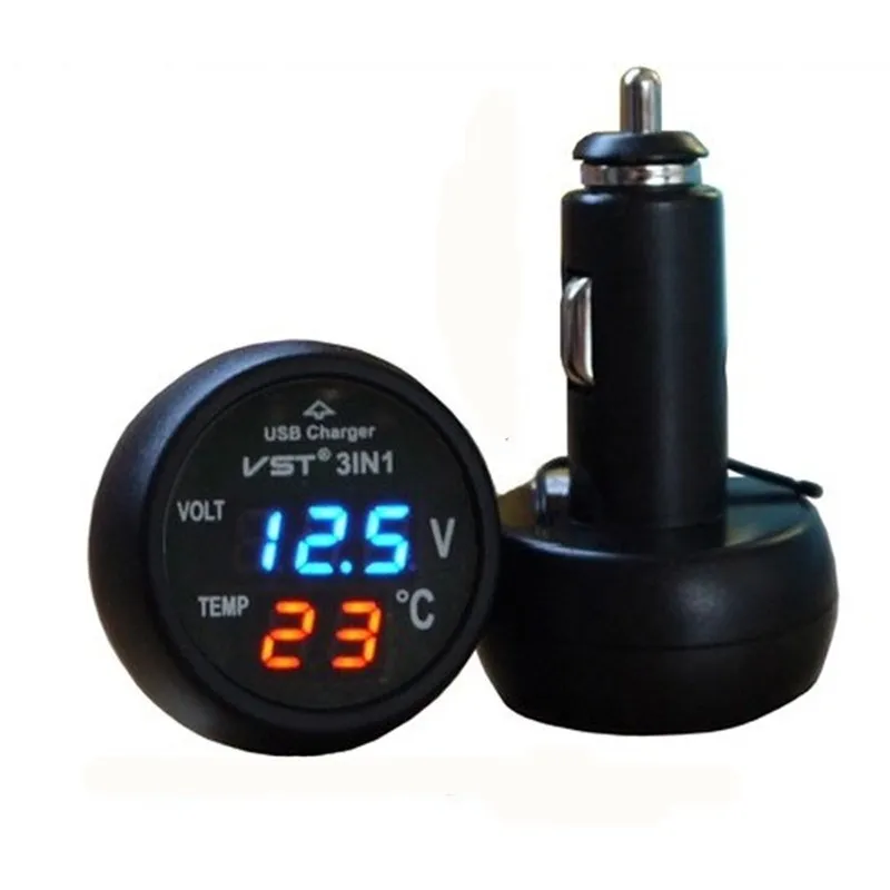 3 in 1 Digital LED car Voltmeter Thermometer Auto Car USB Charger 12V/24V Temperature Meter Voltmeter Cigarette Lighter
3 in 1 Digital LED car Voltmeter Thermometer Auto Car USB Charger 12V/24V Temperature Meter Voltmeter Cigarette Lighter