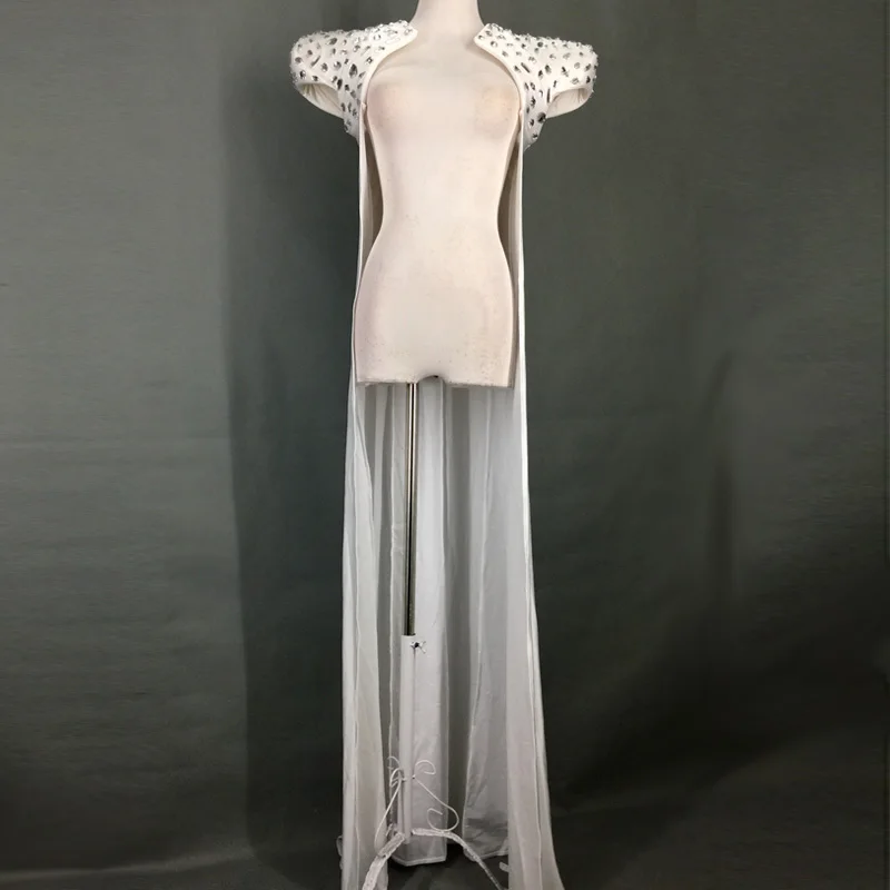 Women Sexy Crystal Diamond Decoration Huge Shoulder Long Coat Cape To Floor, Singer Stage Performance Big Shoulder Poncho Smock
Women Sexy Crystal Diamond Decoration Huge Shoulder Long Coat Cape To Floor, Singer Stage Performance Big Shoulder Poncho Smock