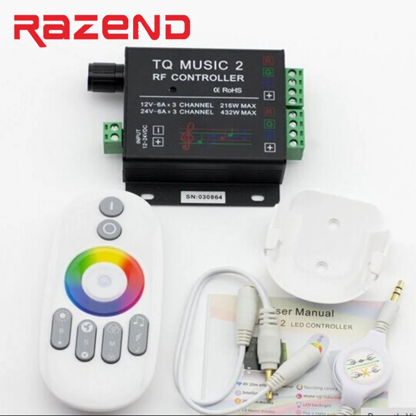 LED RGB Music Controller RF Touch Remote control Intelligent controller DC12V 24V 18A for RGB strip light
LED RGB Music Controller RF Touch Remote control Intelligent controller DC12V 24V 18A for RGB strip light