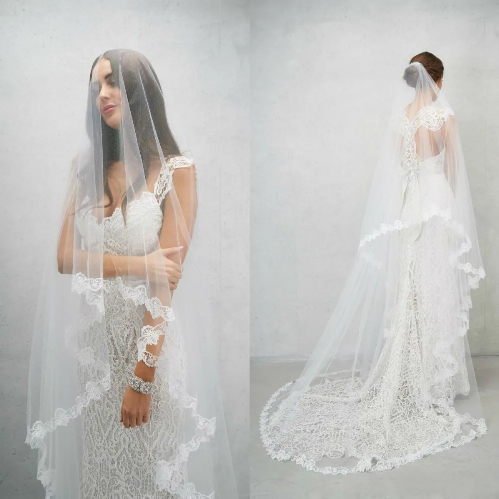 Custom Made Two Layers Wedding Veil with Comb Lace Appliques White Ivory Bridal Veils Cheap
Custom Made Two Layers Wedding Veil with Comb Lace Appliques White Ivory Bridal Veils Cheap