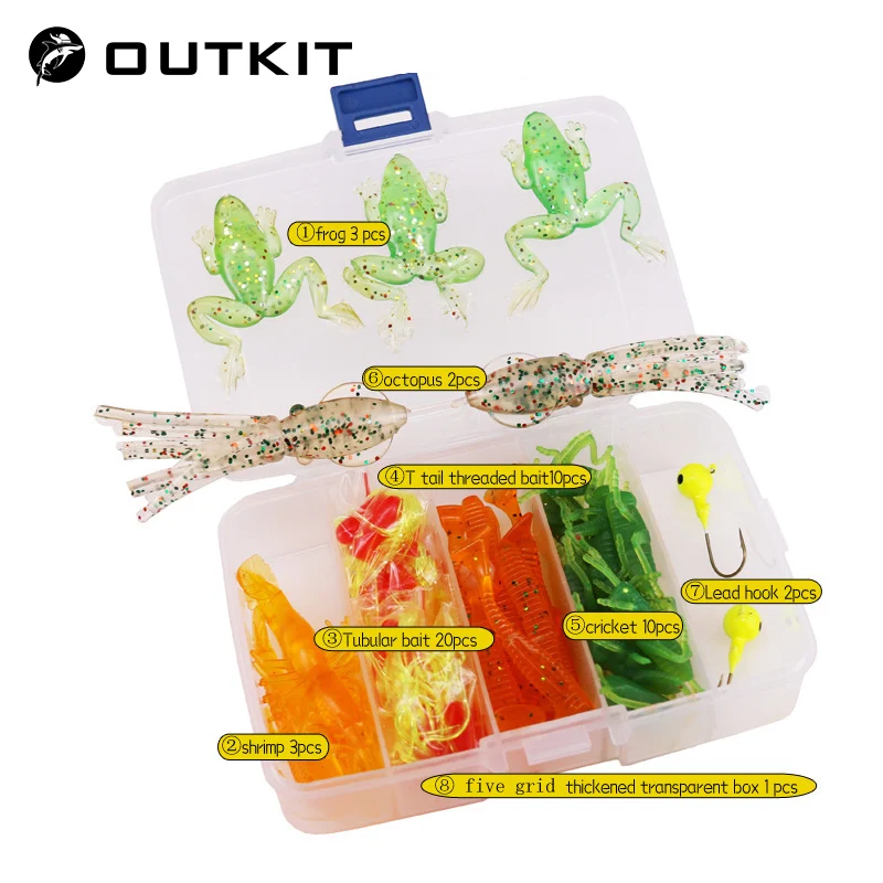 OUTKIT 50 шт./комплект, миниатюрная мягкая рыболовная приманка, свинцовая джиг-головка, крючок, личинка, искусственная личинка, силиконовые рыболовные приманки для океан, карпа, рыбалка
OUTKIT 50 шт./комплект, миниатюрная мягкая рыболовная приманка, свинцовая джиг-головка, крючок, личинка, искусственная личинка, силиконовые рыболовные приманки для океан, карпа, рыбалка