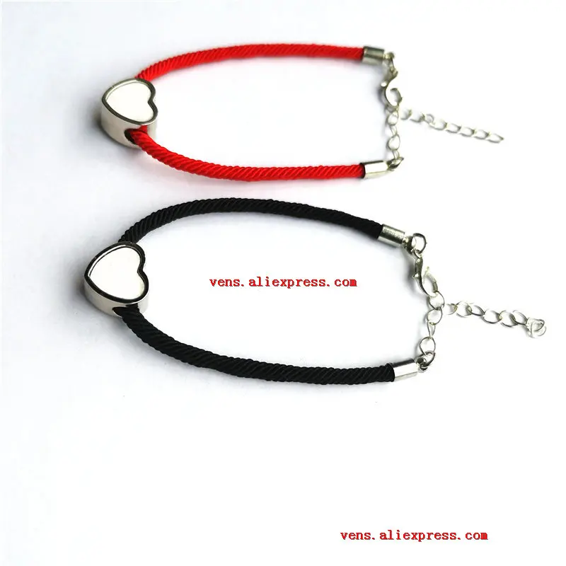 sublimation bracelets fashion red black rope heart bead shape bracelet for women hot transfer printing consumables 15pieces/lot
sublimation bracelets fashion red black rope heart bead shape bracelet for women hot transfer printing consumables 15pieces/lot