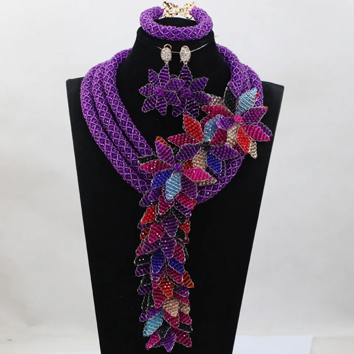 Christmas Luxury Flower Jewellery Set Purple Beads Nigerian Wedding African Jewelry Sets for Brides Women Free Shipping ABH260
Christmas Luxury Flower Jewellery Set Purple Beads Nigerian Wedding African Jewelry Sets for Brides Women Free Shipping ABH260