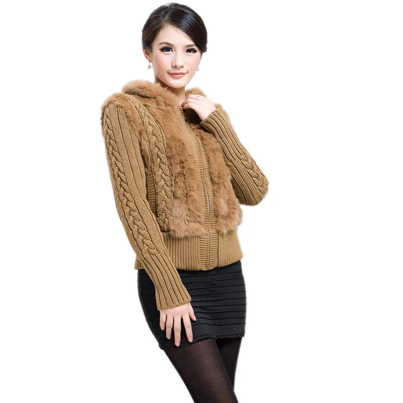 Genuine Sheared Rabbit Fur Jacket hooded knitted coats sweater OEM Free shipping
Genuine Sheared Rabbit Fur Jacket hooded knitted coats sweater OEM Free shipping