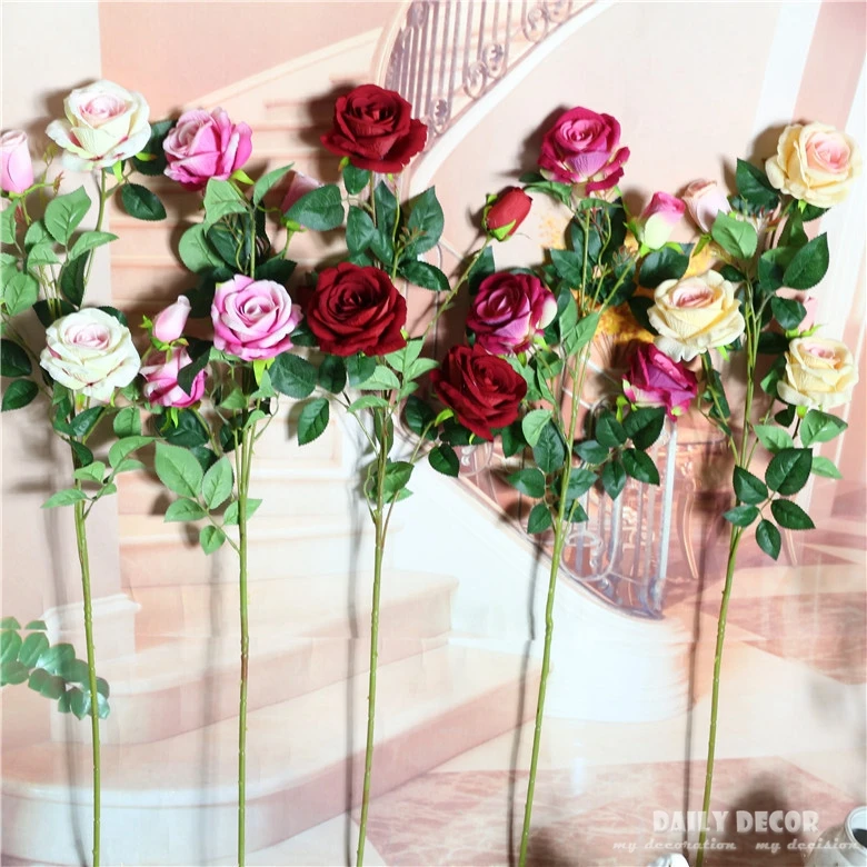 (12 pcs/lot ) wholesale 5 head long stem Velvet Rose artificial flowers 92cm fake rose silk flower wedding decorative flowers
(12 pcs/lot ) wholesale 5 head long stem Velvet Rose artificial flowers 92cm fake rose silk flower wedding decorative flowers