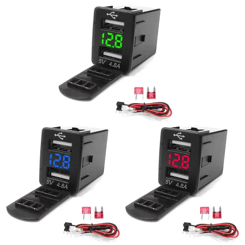 12V Dual USB Car Charger LED Voltmeter 4.8A Power Adapter For Nissan Smart Phone
12V Dual USB Car Charger LED Voltmeter 4.8A Power Adapter For Nissan Smart Phone