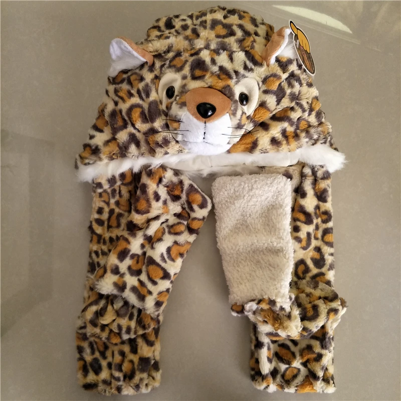 Cute Warm Winter Faux Animal Fur Hat Fluffy Plush Cap Dint Hood Animal Scarf Shawl with Gloves Set Leopard Cat Hat Scarf Set
Cute Warm Winter Faux Animal Fur Hat Fluffy Plush Cap Dint Hood Animal Scarf Shawl with Gloves Set Leopard Cat Hat Scarf Set
