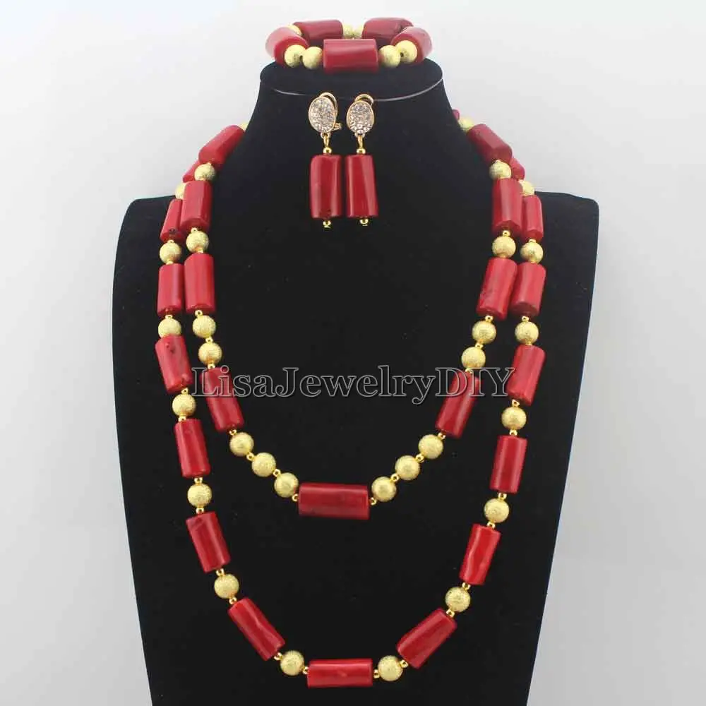 Fashion New Long Red Coral Beads Necklaces Nigerian African Wedding Beads Jewelry Set Free Shipping HD8108
Fashion New Long Red Coral Beads Necklaces Nigerian African Wedding Beads Jewelry Set Free Shipping HD8108