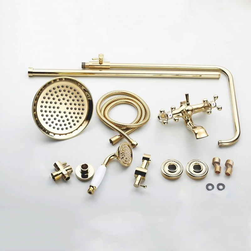 Vidric Shower Faucet Wall Mounted Brass Luxury Gold Bathtub Faucet Round Rain Shower Head Handheld Bar Bathroom Mixer Tap Set
Vidric Shower Faucet Wall Mounted Brass Luxury Gold Bathtub Faucet Round Rain Shower Head Handheld Bar Bathroom Mixer Tap Set
