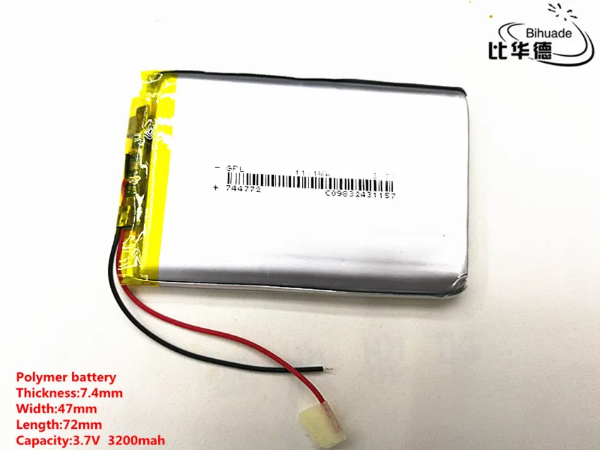5pcs/lot Good Qulity 3.7V,3200mAH,744772 Polymer lithium ion / Li-ion battery for TOY,POWER BANK,GPS,mp3,mp4
5pcs/lot Good Qulity 3.7V,3200mAH,744772 Polymer lithium ion / Li-ion battery for TOY,POWER BANK,GPS,mp3,mp4
