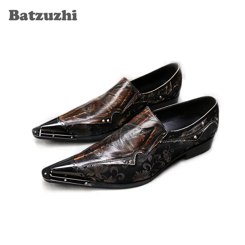 Batzuzhi Luxury Men Shoes Brown Genuine Leather Dress Shoes Men Pointed Iron Toe Sapato Masculino Oxford Shoes Men Business,US12
Batzuzhi Luxury Men Shoes Brown Genuine Leather Dress Shoes Men Pointed Iron Toe Sapato Masculino Oxford Shoes Men Business,US12