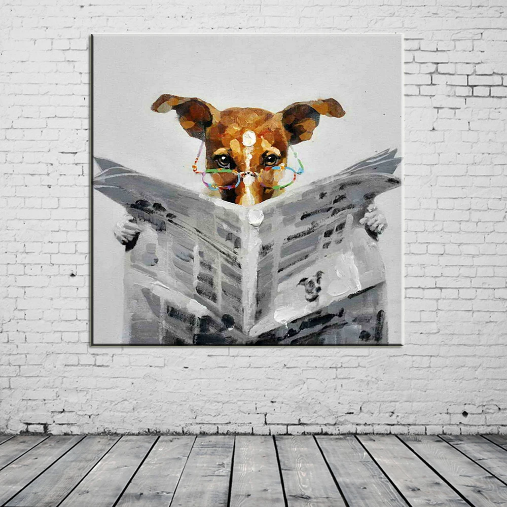 Handmade Wall Painting Read the Newspaper Dog Paintings on Canvas Abstract Picture Home Decor Animals Oil Painting Hang Pictures
Handmade Wall Painting Read the Newspaper Dog Paintings on Canvas Abstract Picture Home Decor Animals Oil Painting Hang Pictures