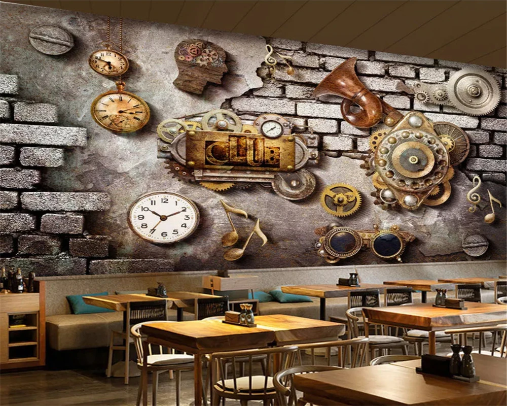 beibehang Custom size Vintage industrial wind gear theme bar personality tooling background papel de parede 3d wallpaper behang
beibehang Custom size Vintage industrial wind gear theme bar personality tooling background papel de parede 3d wallpaper behang