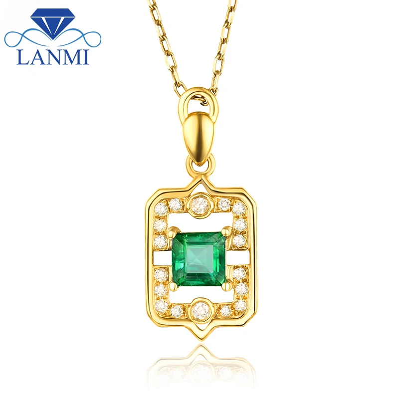 LANMI Natural Zambia Green Emerald Pendants Necklace Loving Diamond Jewelry Pure 18Kt Yellow Gold for Mother Thanksgiving Gift
LANMI Natural Zambia Green Emerald Pendants Necklace Loving Diamond Jewelry Pure 18Kt Yellow Gold for Mother Thanksgiving Gift