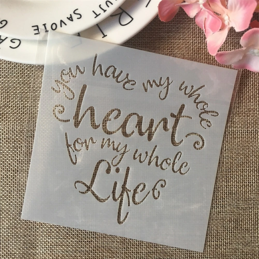 13cm Heart Words Life DIY Layering Stencils Painting Scrapbook Coloring Embossing Album Decorative Card Template
13cm Heart Words Life DIY Layering Stencils Painting Scrapbook Coloring Embossing Album Decorative Card Template