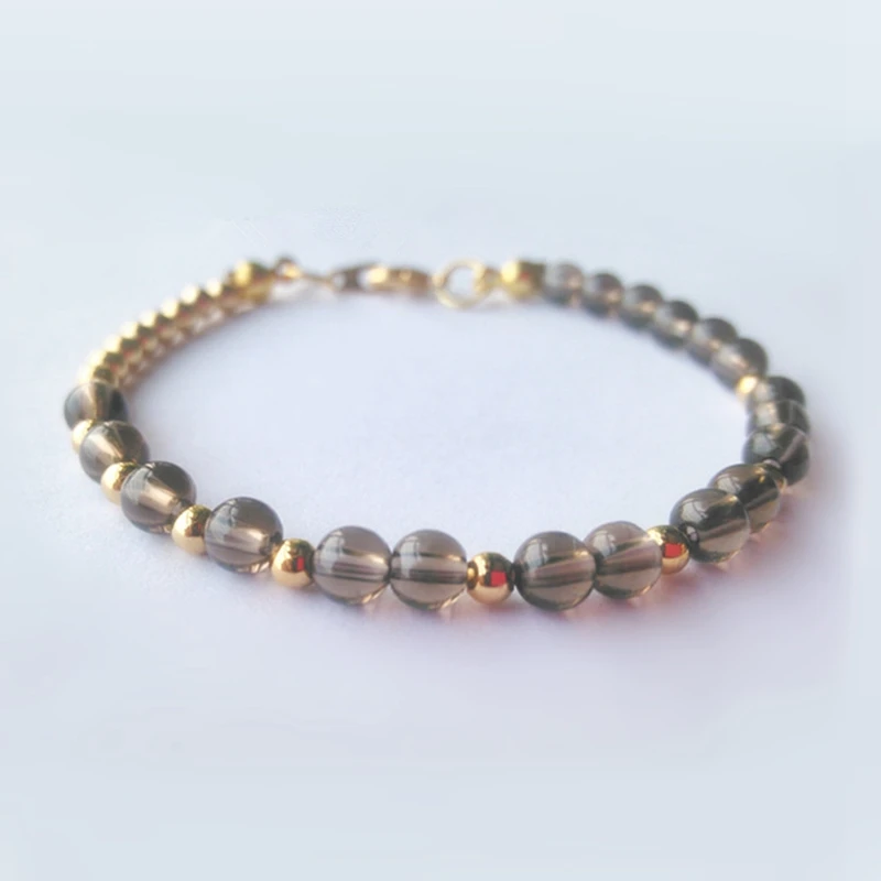 Lii Ji Natrual Gemstone Smoky Quartz 925 sterling silver Gold Color Fancy Jewelry Bracelet
Lii Ji Natrual Gemstone Smoky Quartz 925 sterling silver Gold Color Fancy Jewelry Bracelet