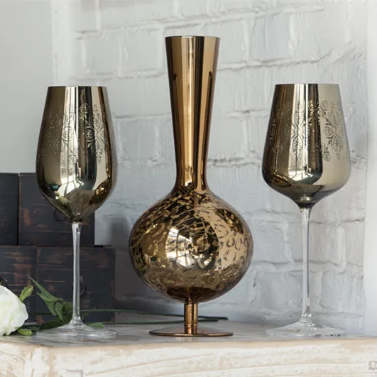 High end luxury wine set gold silver electroplated goblet crystal red wine model room decoration
High end luxury wine set gold silver electroplated goblet crystal red wine model room decoration
