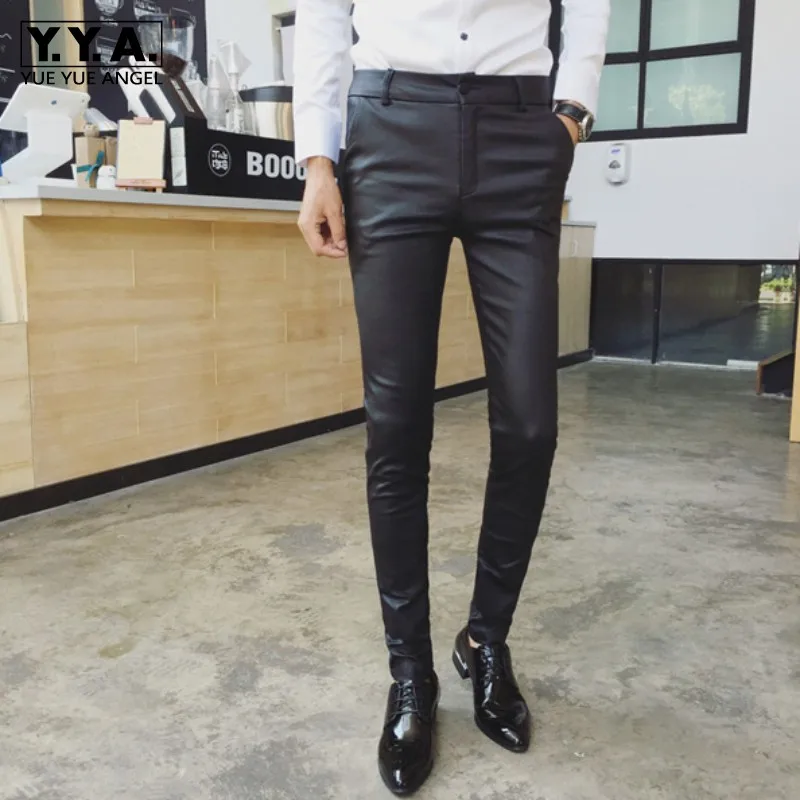 Summer Mens Pu Leather Pants Fashion Korean Skinny Pencil Pants Stretchy Office Work Casual Long Trousers Leather Biker Pants
Summer Mens Pu Leather Pants Fashion Korean Skinny Pencil Pants Stretchy Office Work Casual Long Trousers Leather Biker Pants