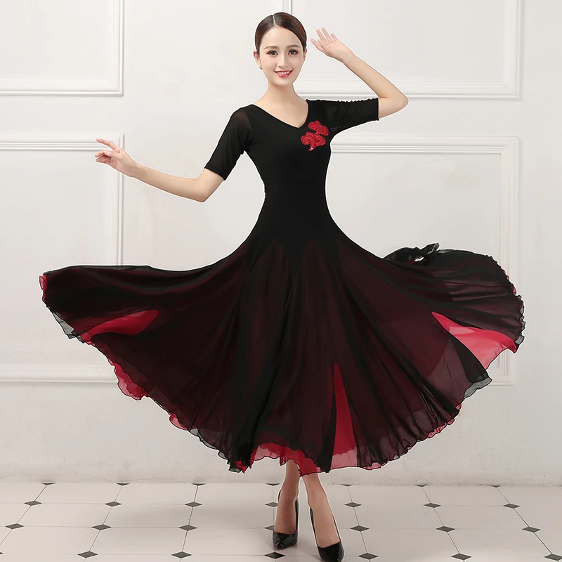 V-Neck Adult Costumes Ballroom Dance Dress For Women Competition Dresses Standard Dancing Clothes Short Sleeve
V-Neck Adult Costumes Ballroom Dance Dress For Women Competition Dresses Standard Dancing Clothes Short Sleeve