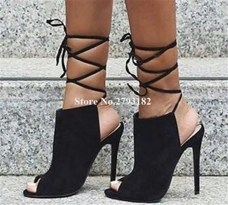 Summer New Fashion Women Peep Toe Suede Leather Stiletto Heel Gladiator Sandals Lace-up Blue Black Cut-out High Heel Sandals
Summer New Fashion Women Peep Toe Suede Leather Stiletto Heel Gladiator Sandals Lace-up Blue Black Cut-out High Heel Sandals