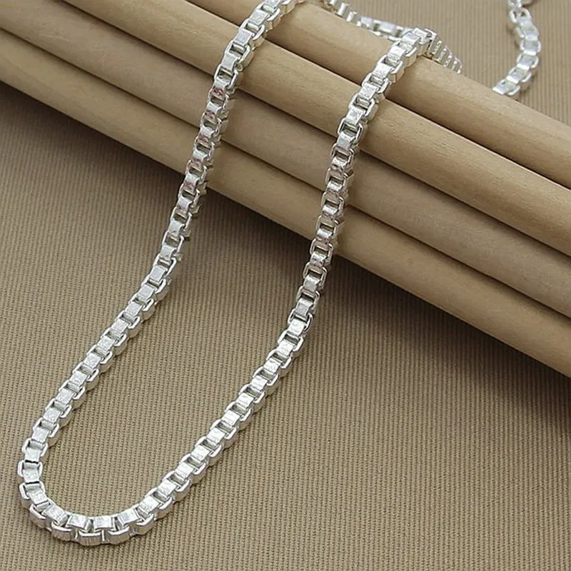 Hot Selling Box Chain Necklace 925 Jewelry Silver 4MM Width Chain Link Necklaces for Women Men Jewelry New 2019
Hot Selling Box Chain Necklace 925 Jewelry Silver 4MM Width Chain Link Necklaces for Women Men Jewelry New 2019