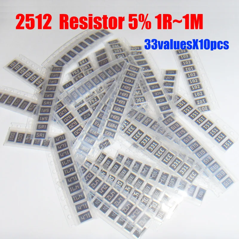 2512 SMD Alloy Resistor Kit 33valuesX10pcs=330pcs 1R~1M Resistor Pack 5% Torlerance
2512 SMD Alloy Resistor Kit 33valuesX10pcs=330pcs 1R~1M Resistor Pack 5% Torlerance