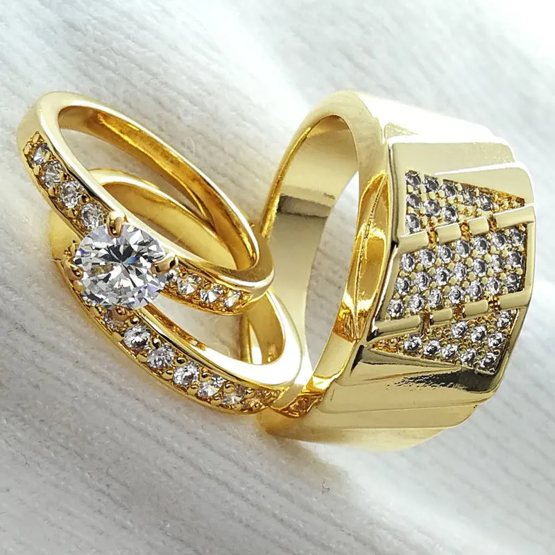 Gold men and women couple ring Europe and America exquisite inlaid zircon free shipping
Gold men and women couple ring Europe and America exquisite inlaid zircon free shipping