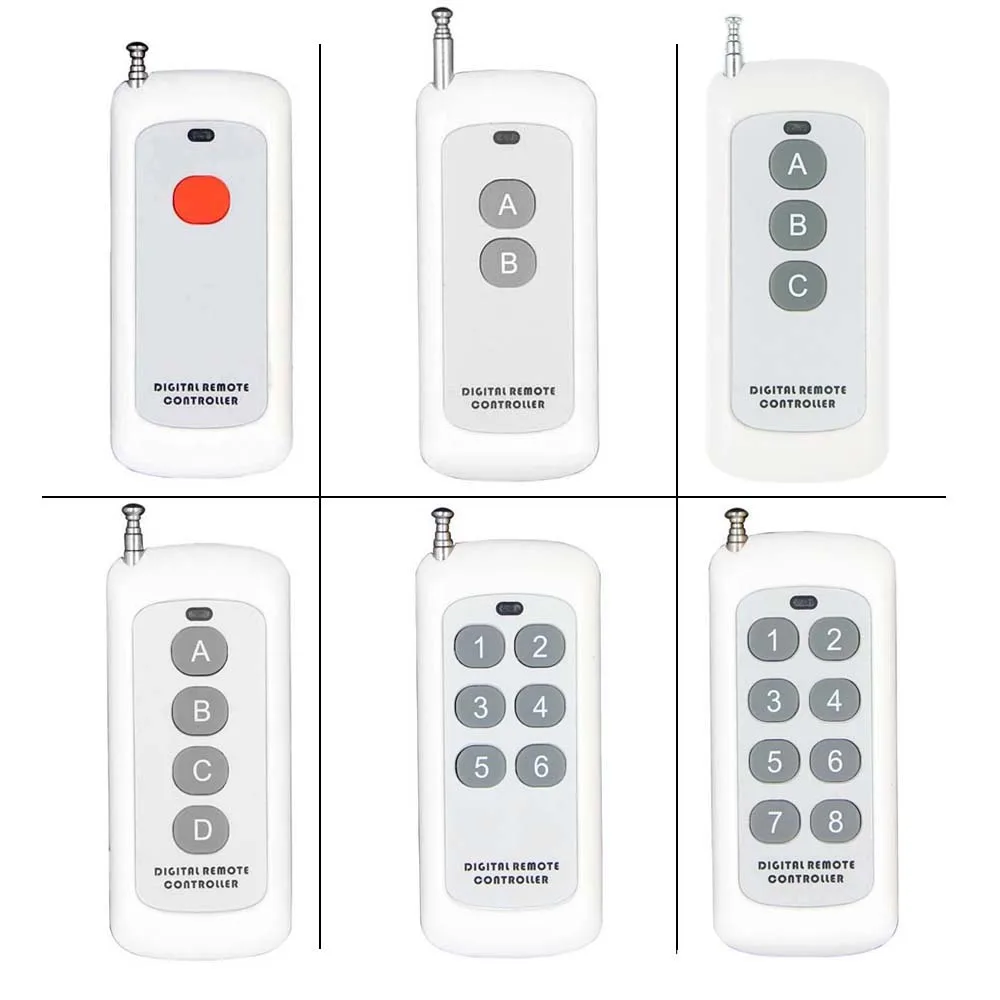 500m 1CH 2CH 3CH 4CH 6CH 8CH 1 2 3 4 6 8 CH Channel RF Wireless Remote Control Transmitter,315 / 433 MHz
500m 1CH 2CH 3CH 4CH 6CH 8CH 1 2 3 4 6 8 CH Channel RF Wireless Remote Control Transmitter,315 / 433 MHz
