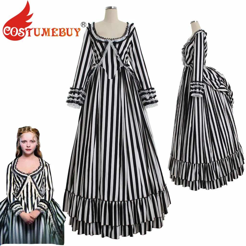CostumeBuy Black and White Striped Dress Medieval Women Striped Bustle Fancy Party Dress L920
CostumeBuy Black and White Striped Dress Medieval Women Striped Bustle Fancy Party Dress L920
