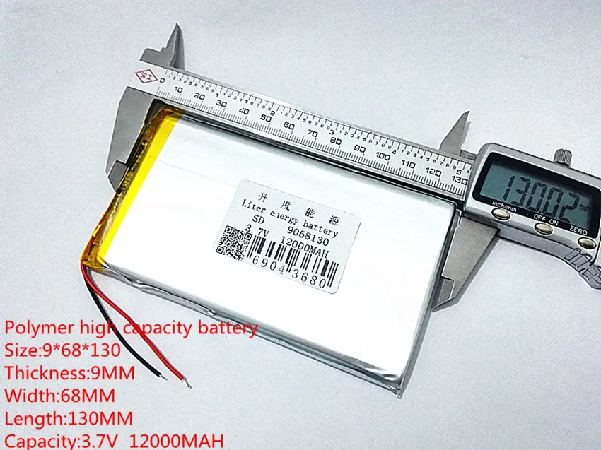 1pcs Polymer lithium battery 3.7 V,12000MAH 9068130 can be customized wholesale CE FCC ROHS MSDS quality certification
1pcs Polymer lithium battery 3.7 V,12000MAH 9068130 can be customized wholesale CE FCC ROHS MSDS quality certification