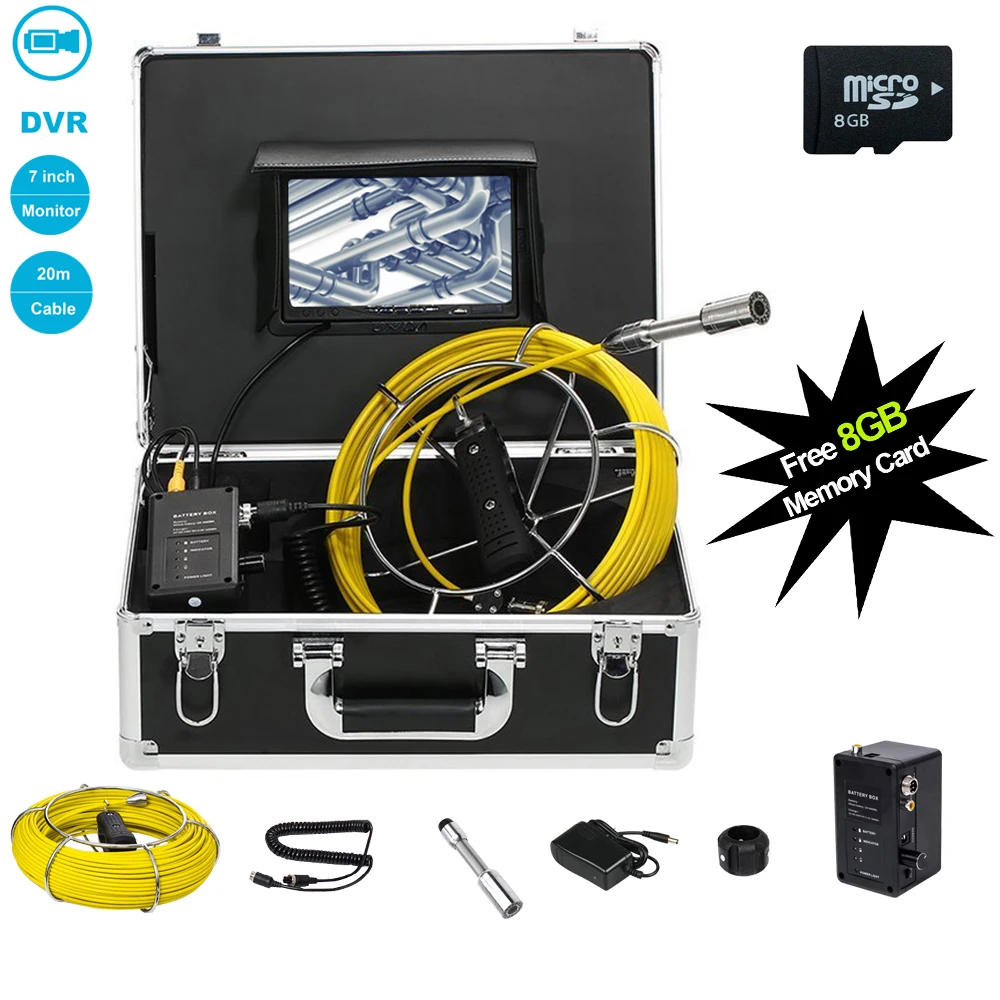 7" LCD 23mm Lens Industrial Endoscope 20m Cable Handheld Pipe Sewer Inspection Video Camera System With DVR Function
7" LCD 23mm Lens Industrial Endoscope 20m Cable Handheld Pipe Sewer Inspection Video Camera System With DVR Function