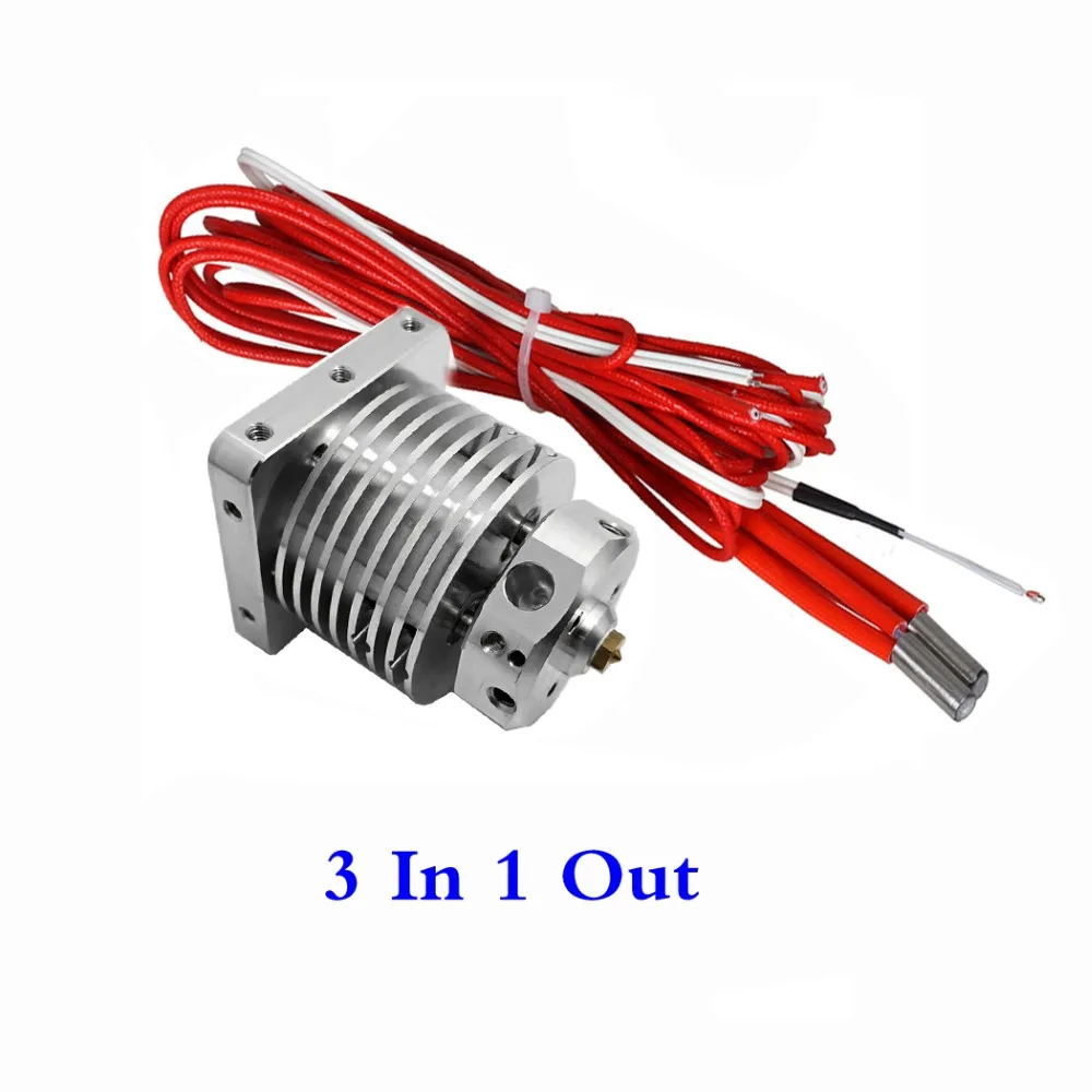 Upgrade 3D Printer Multi-extrusion 3 In 1 Out Hotend Multi Color Hot End 0.4mm/1.75mm,3 colors Extruder Compatible Bulldog, MK8
Upgrade 3D Printer Multi-extrusion 3 In 1 Out Hotend Multi Color Hot End 0.4mm/1.75mm,3 colors Extruder Compatible Bulldog, MK8